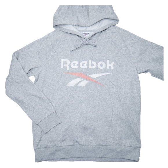 Reebok Tops - Reebok Vector Crossfit Fleece Hoodie Sweatshirt Womens Size L Gray Pink Metcon